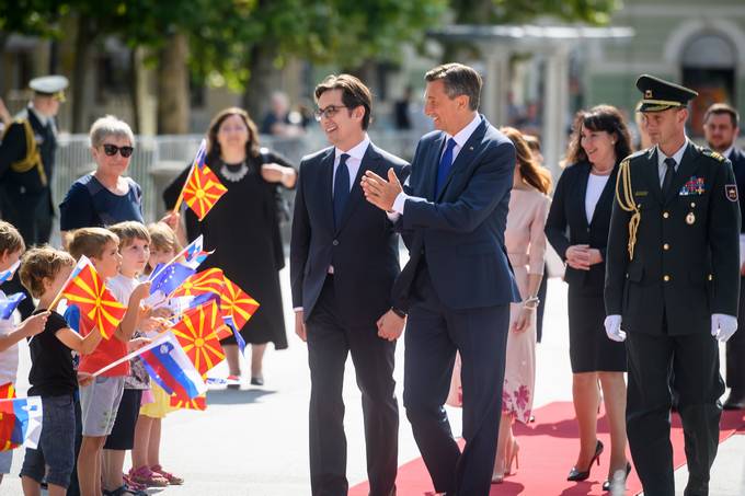 President Pahor and Tanja Pe�ar host president of North Macedonia and spouse on official visit to Slovenia